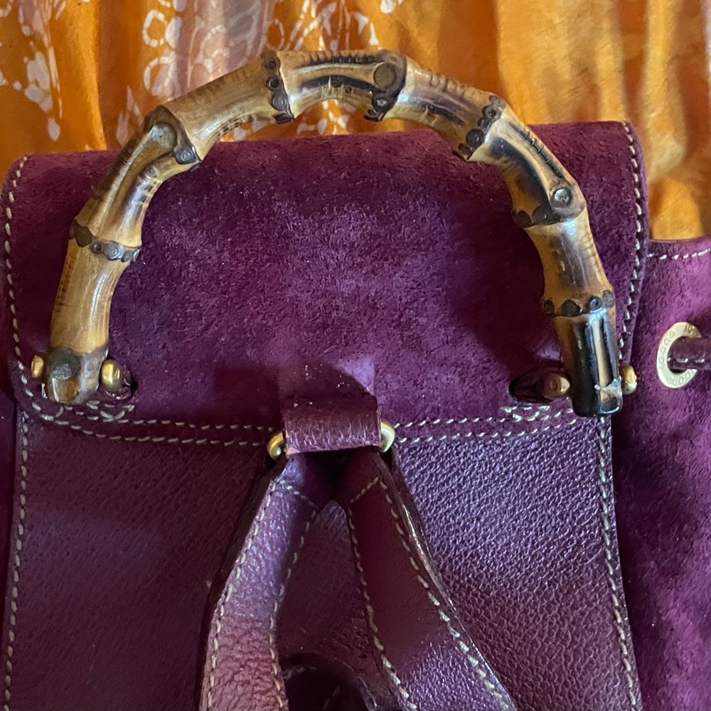 Rare Gucci purple Tom Ford era bamboo backpack. EUC with no noted flaws! - Picture 11 of 14